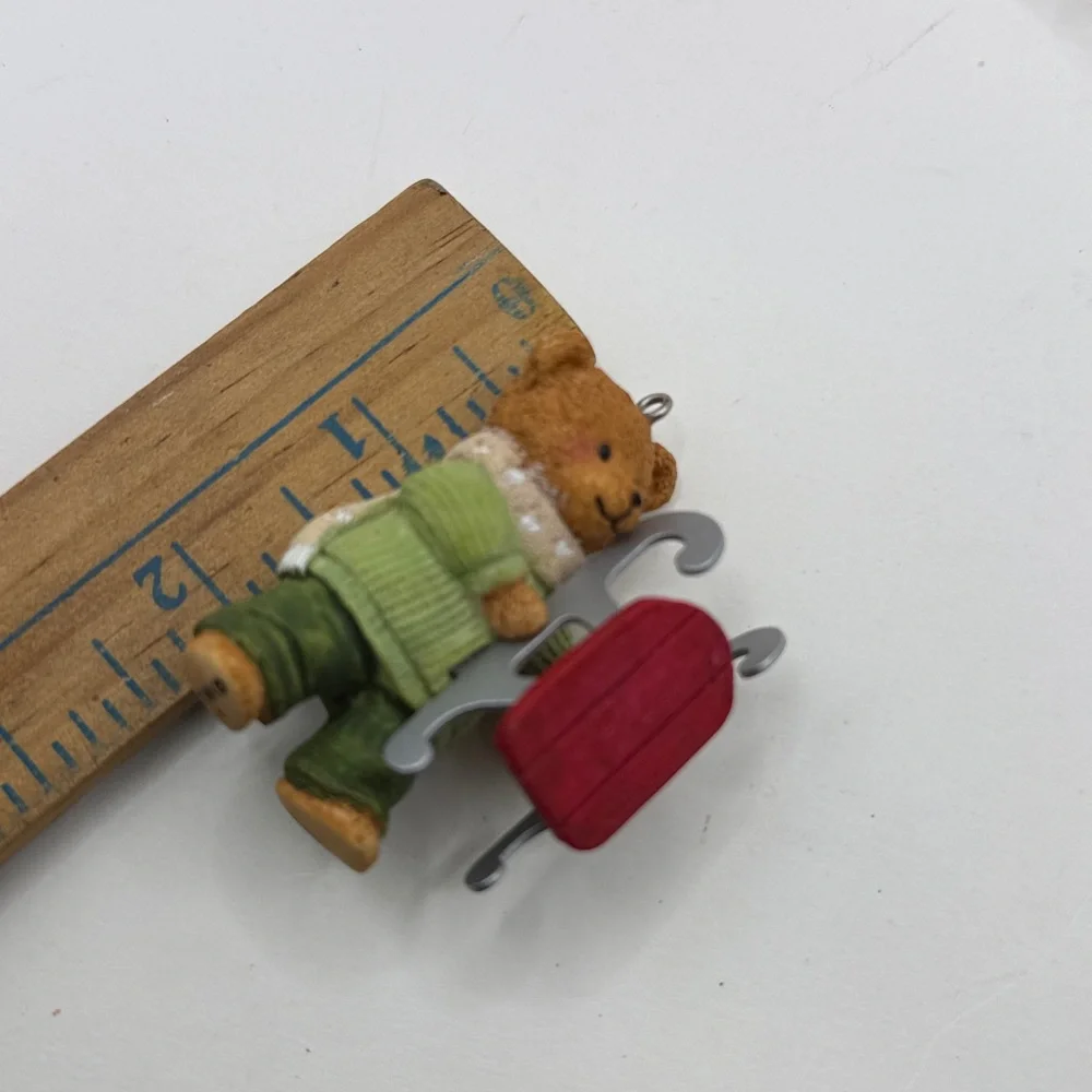 Vintage Hallmark Christmas Ornament Dexter Next Bear Sled Snow Cub Collectible